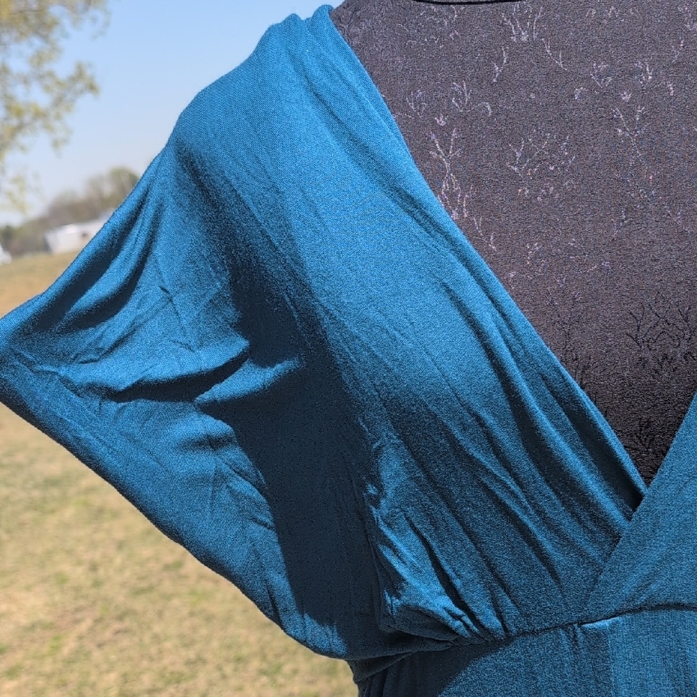 24Seven Elegant Teal Maxi Dress - Picture 4 of 7